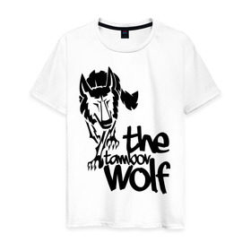 Мужская футболка хлопок с принтом тамбовский волк в Новосибирске, 100% хлопок | прямой крой, круглый вырез горловины, длина до линии бедер, слегка спущенное плечо. | Тематика изображения на принте: wolf | волк | животные