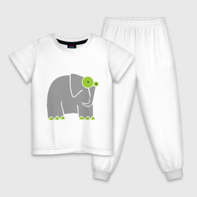 Детская пижама хлопок с принтом Веселый слоник в Новосибирске, 100% хлопок |  брюки и футболка прямого кроя, без карманов, на брюках мягкая резинка на поясе и по низу штанин
 | Тематика изображения на принте: слон