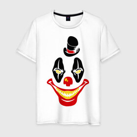 Мужская футболка хлопок с принтом Злой клоун в Новосибирске, 100% хлопок | прямой крой, круглый вырез горловины, длина до линии бедер, слегка спущенное плечо. | другие | злой | злой клоун | клоун | прикольные картинки