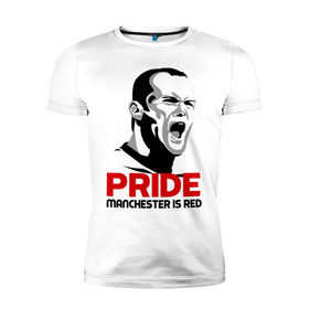 Мужская футболка премиум с принтом Pride Rooney в Новосибирске, 92% хлопок, 8% лайкра | приталенный силуэт, круглый вырез ворота, длина до линии бедра, короткий рукав | manchester unided | манчестер | манчестр юнайтед | прайд руни