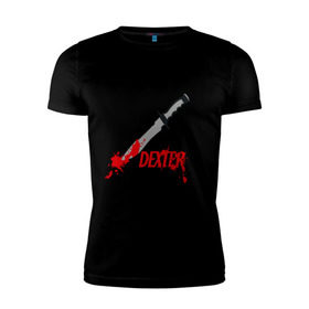 Мужская футболка премиум с принтом what would Dexter do? в Новосибирске, 92% хлопок, 8% лайкра | приталенный силуэт, круглый вырез ворота, длина до линии бедра, короткий рукав | Тематика изображения на принте: dexter | декстер | сериал | тв | телевидение | что бы сделал декстер | я люблю декстера