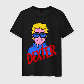 Мужская футболка хлопок с принтом Мультяшный Dexter в Новосибирске, 100% хлопок | прямой крой, круглый вырез горловины, длина до линии бедер, слегка спущенное плечо. | Тематика изображения на принте: dexter | декстер | сериалы | тв сериалы