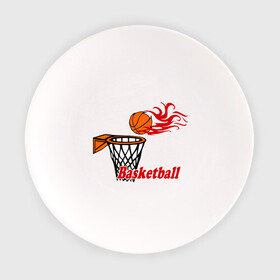 Тарелка с принтом Баскетбол (огненный мяч) в Новосибирске, фарфор | диаметр - 210 мм
диаметр для нанесения принта - 120 мм | Тематика изображения на принте: basketball | nba | нба