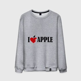 Мужской свитшот хлопок с принтом love apple с листиком в Новосибирске, 100% хлопок |  | джобс | комуникатор | телефон | яблоко
