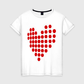 Женская футболка хлопок с принтом Сердце шарики в Новосибирске, 100% хлопок | прямой крой, круглый вырез горловины, длина до линии бедер, слегка спущенное плечо | 