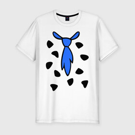 Мужская футболка премиум с принтом Галстук из мультика флинстоун - Flintstones в Новосибирске, 92% хлопок, 8% лайкра | приталенный силуэт, круглый вырез ворота, длина до линии бедра, короткий рукав | flintstones | галстук | одежда | синий галстук | флинстоун