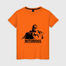 Женская футболка хлопок с принтом Notorious BIG Rap в Новосибирске, 100% хлопок | прямой крой, круглый вырез горловины, длина до линии бедер, слегка спущенное плечо | хип хоп
