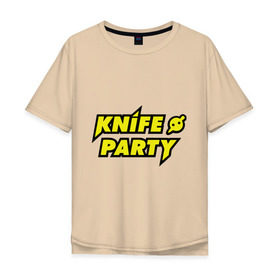 Мужская футболка хлопок Oversize с принтом Knife party в Новосибирске, 100% хлопок | свободный крой, круглый ворот, “спинка” длиннее передней части | dubstep | вечеринка | даб степ | дабстеп | музыка