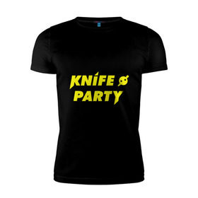 Мужская футболка премиум с принтом Knife party в Новосибирске, 92% хлопок, 8% лайкра | приталенный силуэт, круглый вырез ворота, длина до линии бедра, короткий рукав | dubstep | вечеринка | даб степ | дабстеп | музыка