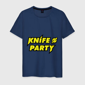 Мужская футболка хлопок с принтом Knife party в Новосибирске, 100% хлопок | прямой крой, круглый вырез горловины, длина до линии бедер, слегка спущенное плечо. | dubstep | вечеринка | даб степ | дабстеп | музыка