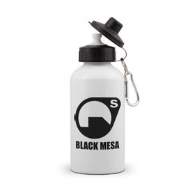 Бутылка спортивная с принтом Black mesa Black logo в Новосибирске, металл | емкость — 500 мл, в комплекте две пластиковые крышки и карабин для крепления | black mesa | игры | компьютерные игры