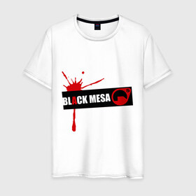 Мужская футболка хлопок с принтом Black mesa Blood в Новосибирске, 100% хлопок | прямой крой, круглый вырез горловины, длина до линии бедер, слегка спущенное плечо. | black mesa | игры | компьютерные игры