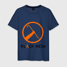 Мужская футболка хлопок с принтом Black mesa Orange logo в Новосибирске, 100% хлопок | прямой крой, круглый вырез горловины, длина до линии бедер, слегка спущенное плечо. | Тематика изображения на принте: black mesa | игры | компьютерные игры