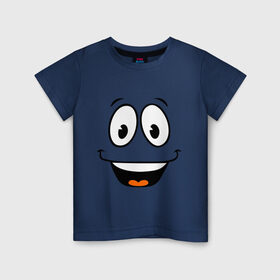 Детская футболка хлопок с принтом Радостный смайлик в Новосибирске, 100% хлопок | круглый вырез горловины, полуприлегающий силуэт, длина до линии бедер | Тематика изображения на принте: cool777 | smile | смайл | смайлик | улыбка