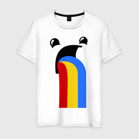 Мужская футболка хлопок с принтом Funny Rainbow в Новосибирске, 100% хлопок | прямой крой, круглый вырез горловины, длина до линии бедер, слегка спущенное плечо. | 