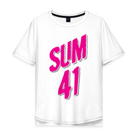 Мужская футболка хлопок Oversize с принтом Sum 41 logo в Новосибирске, 100% хлопок | свободный крой, круглый ворот, “спинка” длиннее передней части | Тематика изображения на принте: sum 41 | музыка | панк рок | рок | сам 41