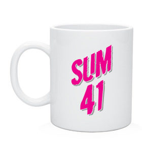Кружка с принтом Sum 41 logo в Новосибирске, керамика | объем — 330 мл, диаметр — 80 мм. Принт наносится на бока кружки, можно сделать два разных изображения | Тематика изображения на принте: sum 41 | музыка | панк рок | рок | сам 41