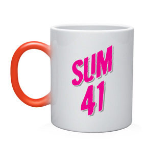 Кружка хамелеон с принтом Sum 41 logo в Новосибирске, керамика | меняет цвет при нагревании, емкость 330 мл | Тематика изображения на принте: sum 41 | музыка | панк рок | рок | сам 41