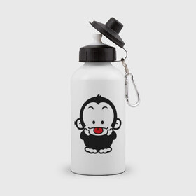 Бутылка спортивная с принтом Веселая обезьянка в Новосибирске, металл | емкость — 500 мл, в комплекте две пластиковые крышки и карабин для крепления | веселая | веселая обезьянка | животные | обезьяна | обезьянка | прикольные картинки