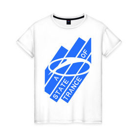Женская футболка хлопок с принтом A state of trance в Новосибирске, 100% хлопок | прямой крой, круглый вырез горловины, длина до линии бедер, слегка спущенное плечо | a state of trance | armin | armin van buuren | asot | армин