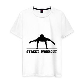 Мужская футболка хлопок с принтом Street Workout V в Новосибирске, 100% хлопок | прямой крой, круглый вырез горловины, длина до линии бедер, слегка спущенное плечо. | street workout | workout | воркаут | стрит воркаут