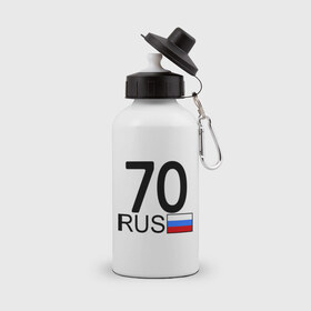 Бутылка спортивная с принтом Томская область-70 в Новосибирске, металл | емкость — 500 мл, в комплекте две пластиковые крышки и карабин для крепления | 