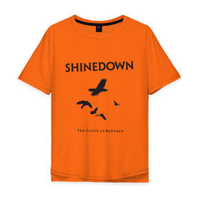 Мужская футболка хлопок Oversize с принтом Shinedown Soun of Madness в Новосибирске, 100% хлопок | свободный крой, круглый ворот, “спинка” длиннее передней части | shinedown soun of madness | группы | музыка | рок группы | рок музыка
