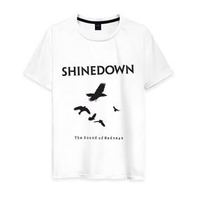 Мужская футболка хлопок с принтом Shinedown Soun of Madness в Новосибирске, 100% хлопок | прямой крой, круглый вырез горловины, длина до линии бедер, слегка спущенное плечо. | shinedown soun of madness | группы | музыка | рок группы | рок музыка