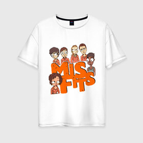 Женская футболка хлопок Oversize с принтом Герои MisFits в Новосибирске, 100% хлопок | свободный крой, круглый ворот, спущенный рукав, длина до линии бедер
 | misfits