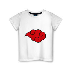 Детская футболка хлопок с принтом Облако (Акацуки) в Новосибирске, 100% хлопок | круглый вырез горловины, полуприлегающий силуэт, длина до линии бедер | Тематика изображения на принте: облако | орнамент | трайблы | узор | узоры