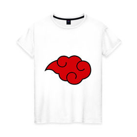 Женская футболка хлопок с принтом Облако (Акацуки) в Новосибирске, 100% хлопок | прямой крой, круглый вырез горловины, длина до линии бедер, слегка спущенное плечо | облако | орнамент | трайблы | узор | узоры
