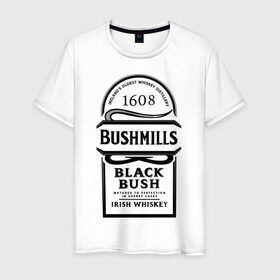 Мужская футболка хлопок с принтом Bushmills в Новосибирске, 100% хлопок | прямой крой, круглый вырез горловины, длина до линии бедер, слегка спущенное плечо. | club | dj | бушмилс | виски | для барменов | клубные