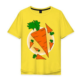 Мужская футболка хлопок Oversize с принтом Carrot в Новосибирске, 100% хлопок | свободный крой, круглый ворот, “спинка” длиннее передней части | 14 feb | 14 февраля | влюбленным | день святого валентина | любовь | морковка | морковь | парные