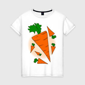 Женская футболка хлопок с принтом Carrot в Новосибирске, 100% хлопок | прямой крой, круглый вырез горловины, длина до линии бедер, слегка спущенное плечо | 14 feb | 14 февраля | влюбленным | день святого валентина | любовь | морковка | морковь | парные