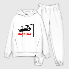 Мужской костюм хлопок OVERSIZE с принтом Hannibal For King Workout в Новосибирске,  |  | Тематика изображения на принте: hannibal | work out | workout | ворк аут | воркаут | турник