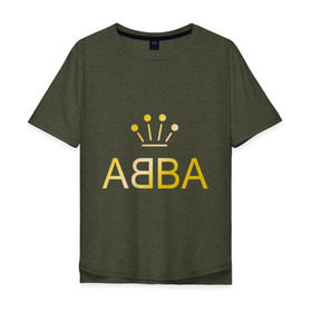 Мужская футболка хлопок Oversize с принтом ABBA золото в Новосибирске, 100% хлопок | свободный крой, круглый ворот, “спинка” длиннее передней части | abba | абба | музыка