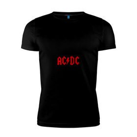 Мужская футболка премиум с принтом AC/DC в Новосибирске, 92% хлопок, 8% лайкра | приталенный силуэт, круглый вырез ворота, длина до линии бедра, короткий рукав | ac dc | acdc | acds | acdsee | asds | heavy metal | metal | rock | trash metal | метал | металл | рок | рок группа | трэш метал | хеви метал | эйсидиси