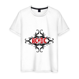 Мужская футболка хлопок с принтом AC/DC в Новосибирске, 100% хлопок | прямой крой, круглый вырез горловины, длина до линии бедер, слегка спущенное плечо. | ac dc | acdc | acds | acdsee | asds | heavy metal | metal | rock | trash metal | метал | металл | рок | рок группа | трэш метал | хеви метал | эйсидиси