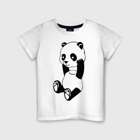 Детская футболка хлопок с принтом Панда с оторванной головой в Новосибирске, 100% хлопок | круглый вырез горловины, полуприлегающий силуэт, длина до линии бедер | Тематика изображения на принте: без головы | животные | звери | медведь | мишка | мишутка