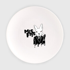 Тарелка с принтом Кролик misfits в Новосибирске, фарфор | диаметр - 210 мм
диаметр для нанесения принта - 120 мм | Тематика изображения на принте: misfits