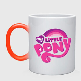 Кружка хамелеон с принтом My little pony logo в Новосибирске, керамика | меняет цвет при нагревании, емкость 330 мл | my little pony | my little pony logo | pony | детские | мой маленький пони | пони