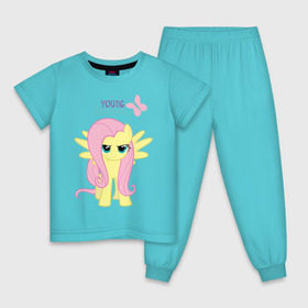 Детская пижама хлопок с принтом Naughty Fluttershy в Новосибирске, 100% хлопок |  брюки и футболка прямого кроя, без карманов, на брюках мягкая резинка на поясе и по низу штанин
 | fluttershy | naughty | naughty fluttershy | pony | мой маленький пони | пони