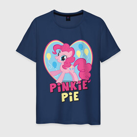 Мужская футболка хлопок с принтом Pinkie Pie in my heart в Новосибирске, 100% хлопок | прямой крой, круглый вырез горловины, длина до линии бедер, слегка спущенное плечо. | Тематика изображения на принте: heart | pinkie | pinkie pie in my heart | pony | детские | мой маленький пони | пони