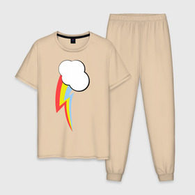 Мужская пижама хлопок с принтом Радуга пони в Новосибирске, 100% хлопок | брюки и футболка прямого кроя, без карманов, на брюках мягкая резинка на поясе и по низу штанин
 | детские | детям | для детей | мой маленький пони | пони | радуга