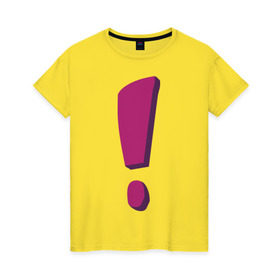 Женская футболка хлопок с принтом Фиолетовый ответ в Новосибирске, 100% хлопок | прямой крой, круглый вырез горловины, длина до линии бедер, слегка спущенное плечо | восклицание | восклицательный знак | знак препинания | знаки препинания