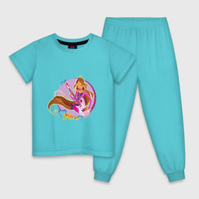 Детская пижама хлопок с принтом WinX - Флора в Новосибирске, 100% хлопок |  брюки и футболка прямого кроя, без карманов, на брюках мягкая резинка на поясе и по низу штанин
 | Тематика изображения на принте: win x | winx | винкс | детские | детям | для детей | феи | флора