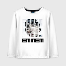 Детский лонгслив хлопок с принтом Eminem grey в Новосибирске, 100% хлопок | круглый вырез горловины, полуприлегающий силуэт, длина до линии бедер | хип хоп