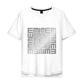 Мужская футболка хлопок Oversize с принтом Emineminem silver в Новосибирске, 100% хлопок | свободный крой, круглый ворот, “спинка” длиннее передней части | Тематика изображения на принте: хип хоп