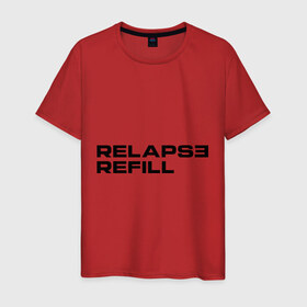Мужская футболка хлопок с принтом Refill в Новосибирске, 100% хлопок | прямой крой, круглый вырез горловины, длина до линии бедер, слегка спущенное плечо. | eminem | refill | relapse | зарубежный рэп | музыка | репчик | рэп | эменем | эминем