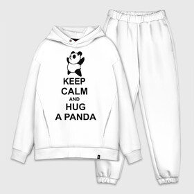 Мужской костюм хлопок OVERSIZE с принтом keep calm and hug a panda в Новосибирске,  |  | панда